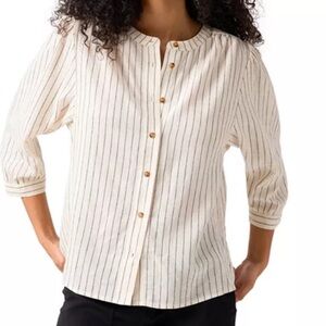 Sanctuary Cream Striped Button-Down Shirt
